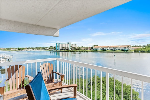 The view from your private balcony looking northward.