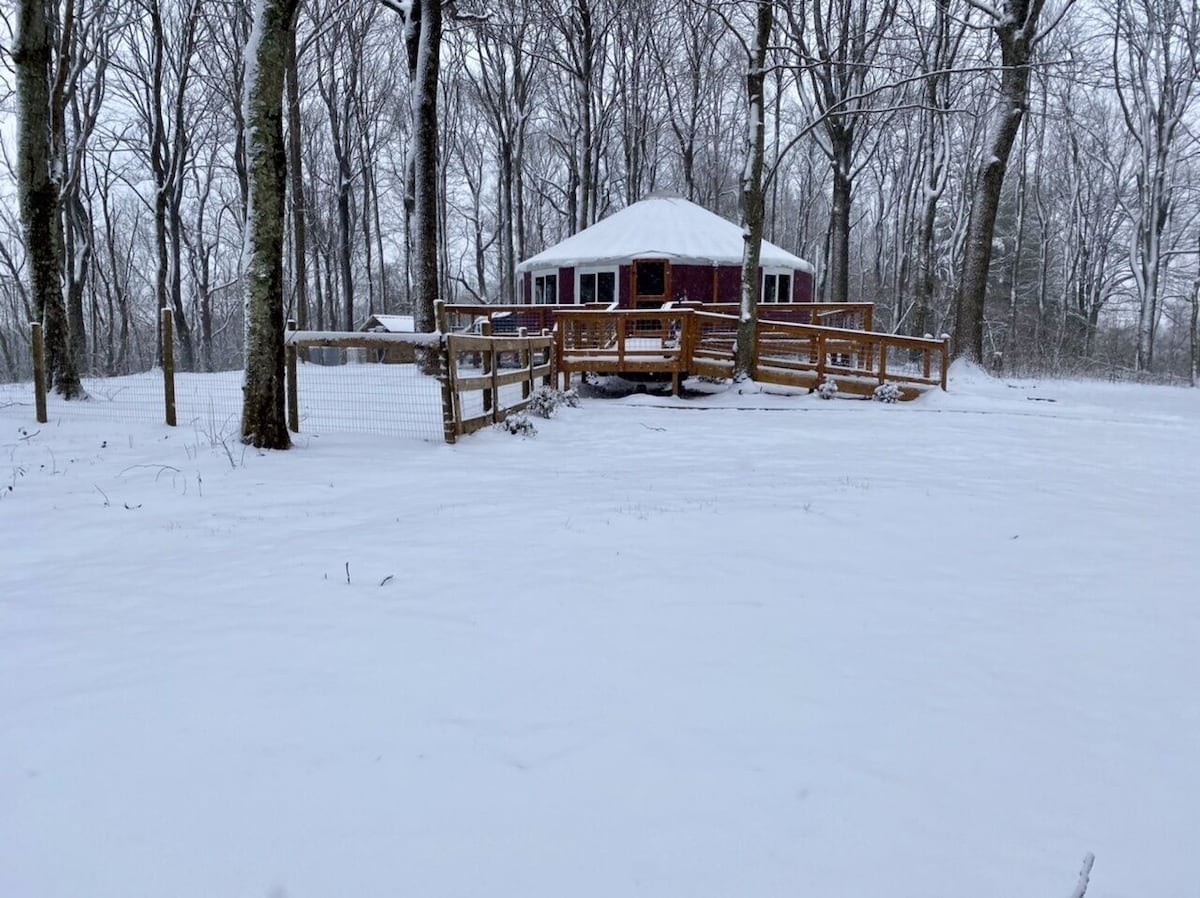 Private, romantic 720 ft yurt on dead end road 3.5 miles from Blue Ridge Parkway