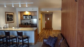 living room with Murphy bed 