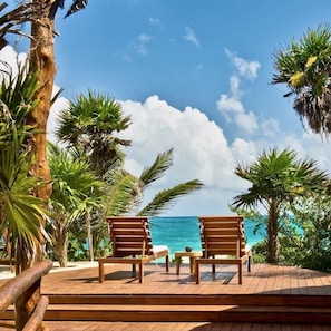 Come to relax, rejuvenate and unwind. Our ocean view deck is the best.