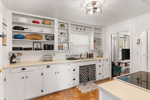 A fully stocked kitchen.