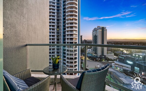 Balcony area with panoramic views of the Gold Coast