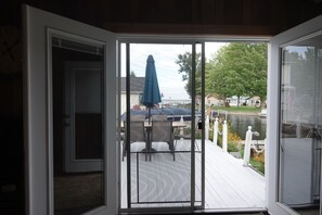 French doors with screens to deck