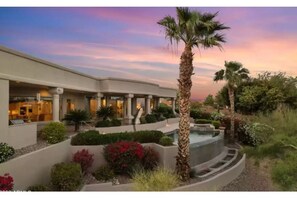 View -back of Desert Whisper
infinity pool
patio runs entire length of home