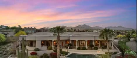 View -back of Desert Whisper
infinity pool
patio runs entire length of home