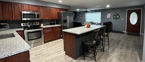 Kitchen and living room all open and spacious! 