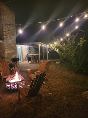 Fire Pit with Adirondack chairs