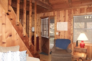 Step into a hand crafted cabin built with the intent to share the enjoyment of the forest around you.