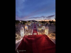 Outdoor banquet area
