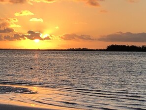 View of sunrise from the beach