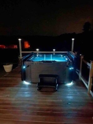 Stargaze while relaxing in our hot tub!