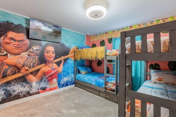 Hang out in the Moana Themed Bedroom for 4