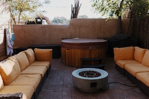 Hot tub and fire pit