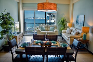 Dining and Living Area with Balcony and Ocean Views