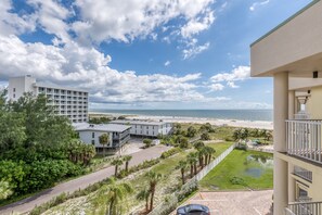 Beach view from unit's private Balcony, sleeps 6!