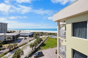 Units private balcony view towards the beach