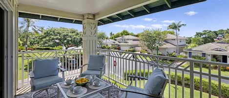 Outside dining table with gorgeous view