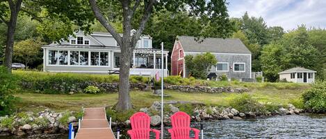 5 br main house (left), 2 br guest house (middle), and bunkhouse (right)