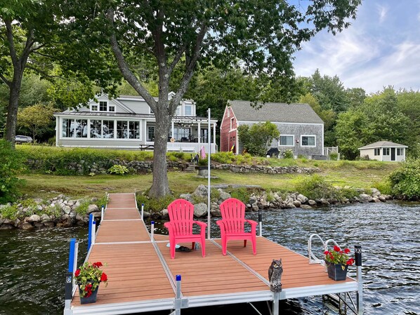 5 br main house (left), 2 br guest house (middle), and bunkhouse (right)