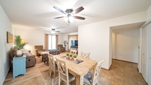 Dining area light and bright