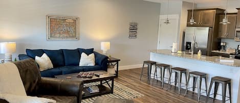 Living room and kitchen