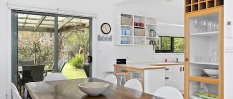 Dining room opens out to deck