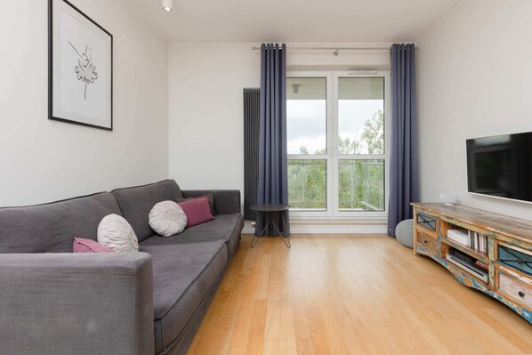 Spacious living room with full equipment.