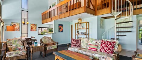 High ceilings in great room and large loft