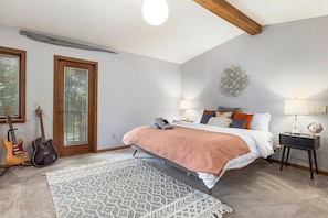 Our Primary bedroom with a King-size bed and twin daybed with twin trundle.