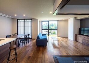 Spacious dining on the top floor