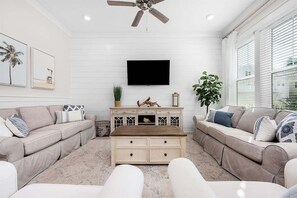 This family room is perfect for movie night or game night....we even have an Xbox One for you!