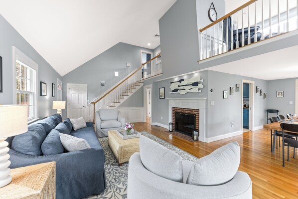 Living room up to loft area