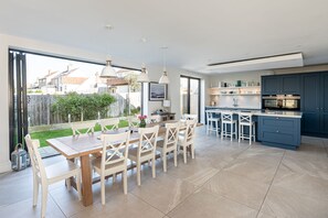 The kitchen and dining area at Sandy Toes, Northumberland