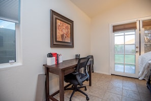 Desk in living room