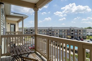 You'll love our balcony! The view is stunning and reminiscent of a resort with the the pool below.