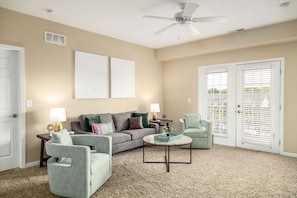 Spacious, cozy main living area - open concept.