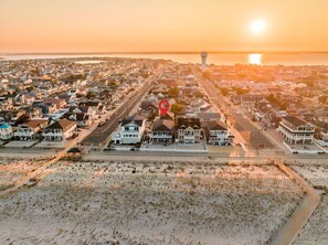 Aerial view - sunset on the bay.