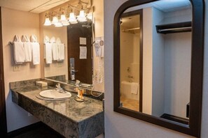 Get ready for your day in the bathroom.