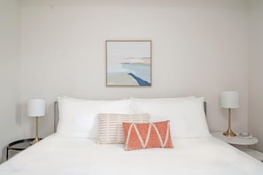Arrive to a freshly made bed and nice fluffy pillows