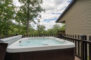 Let your worries wash away in our 7-person hot tub