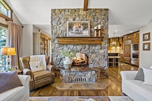 Dual sided fireplace
