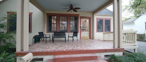 Front porch with chairs and table