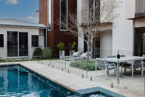 Stunning outdoor area overlooking the heated pool