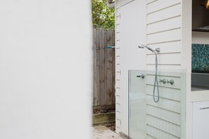 Outdoor shower both hot and cold