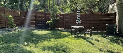 Fully fenced backyard