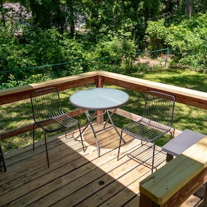 Back deck off of main bedroom