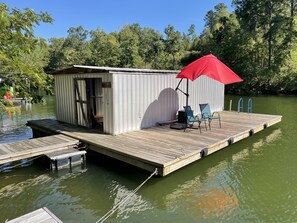 The King's Port boat house and swim deck.