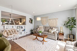 Two sitting areas in front living room