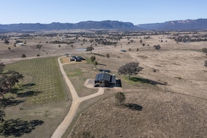 Aerial shot of the barn and front truffiere