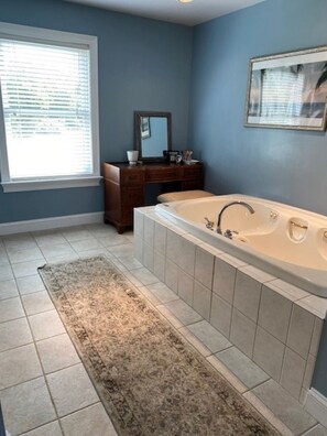 Primary Bath with soaker tub (jets do not work) and double head shower